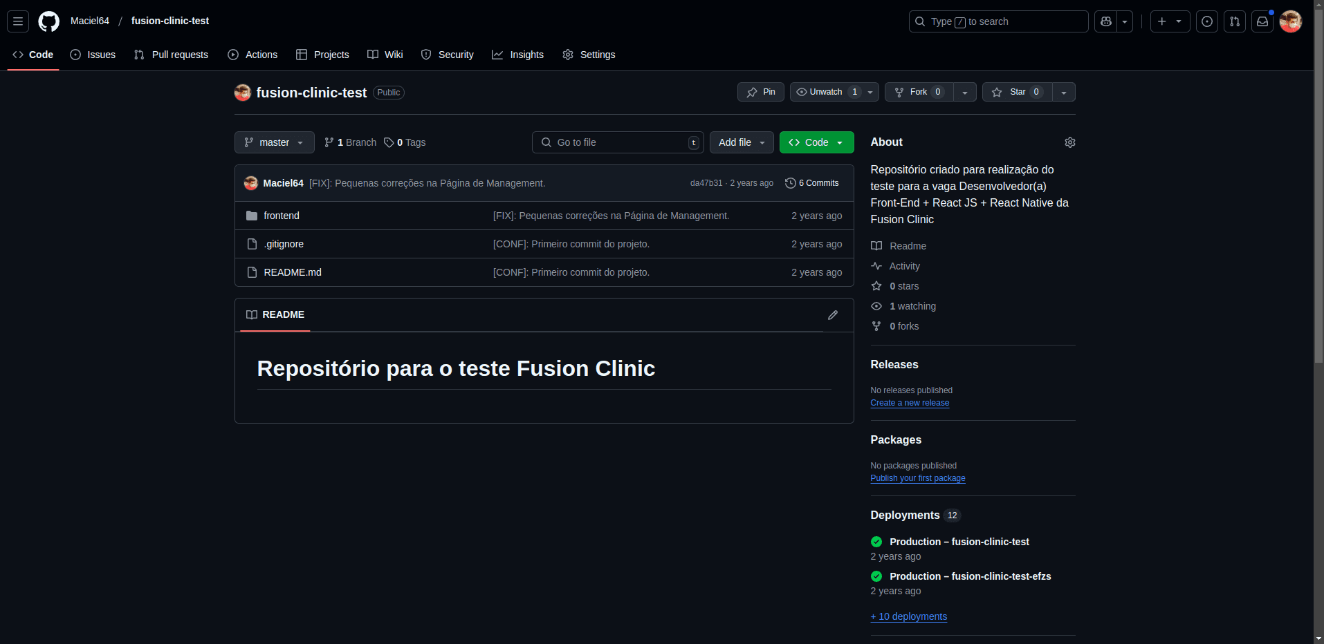 Fusion Clinic Technical Test